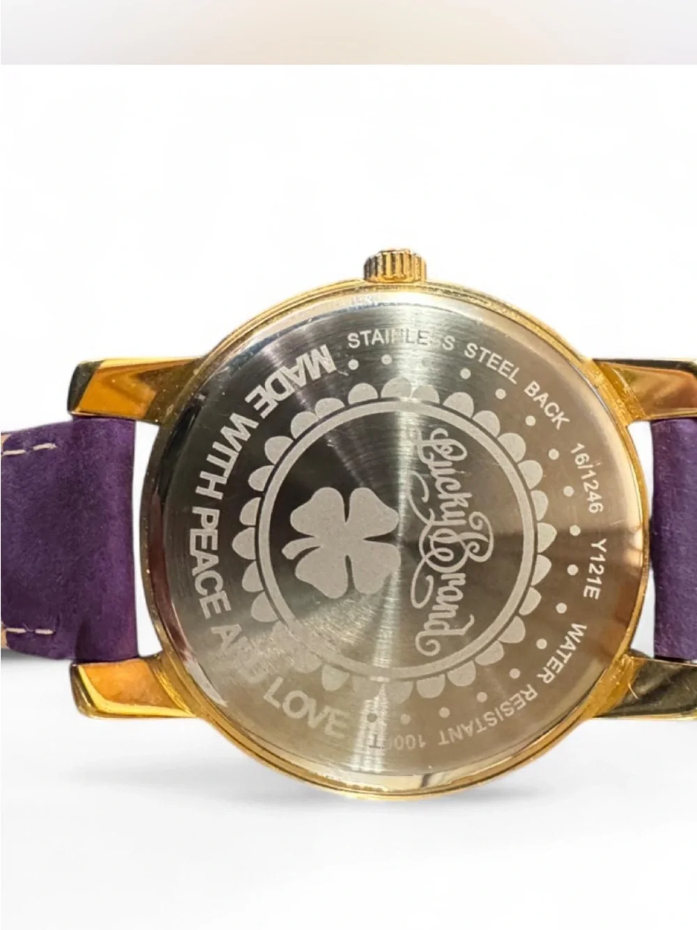 Lucky Brand Gold-Tone Dial Women's Watch with Purple Strap